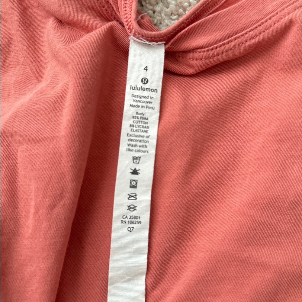 Lululemon Cut Back Crop Tank Rustic Coral size 4 - Picture 3 of 6